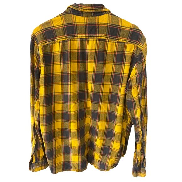 Sonoma Yellow & Blue Plaid Button-Down Flannel Shirt XL Mens Comfortable Casual - Picture 4 of 4